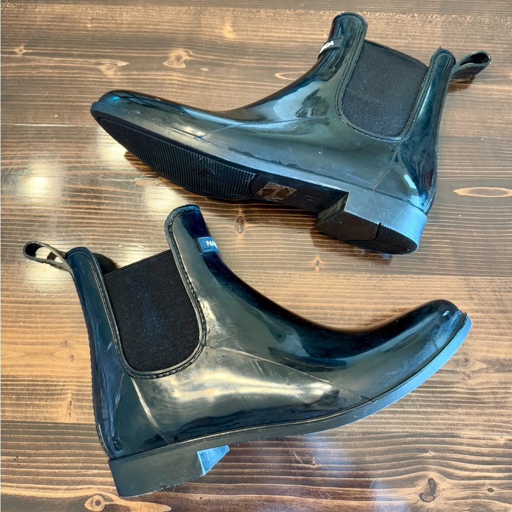 Nautica “Shayna” Black‎ Slip-On Chelsea Rain Boots Size 9